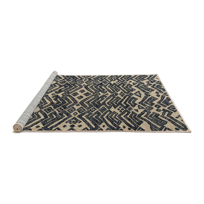 Sideview of Machine Washable Abstract Gunmetal Green Rug, wshabs4620
