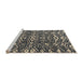 Sideview of Machine Washable Abstract Gunmetal Green Rug, wshabs4620