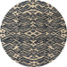 Round Abstract Gunmetal Green Modern Rug, abs4620