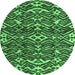 Round Abstract Emerald Green Modern Rug, abs4620emgrn