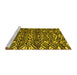 Sideview of Machine Washable Abstract Yellow Modern Rug, wshabs4620yw