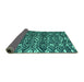 Sideview of Abstract Turquoise Modern Rug, abs4620turq