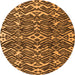 Round Machine Washable Abstract Orange Modern Area Rugs, wshabs4620org