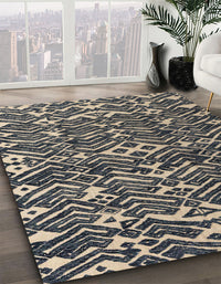 Abstract Gunmetal Green Modern Rug, abs4620