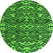 Round Abstract Green Modern Rug, abs4620grn