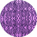 Round Machine Washable Abstract Purple Modern Area Rugs, wshabs4620pur