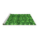 Sideview of Machine Washable Abstract Green Modern Area Rugs, wshabs4620grn