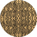 Round Abstract Brown Modern Rug, abs4620brn