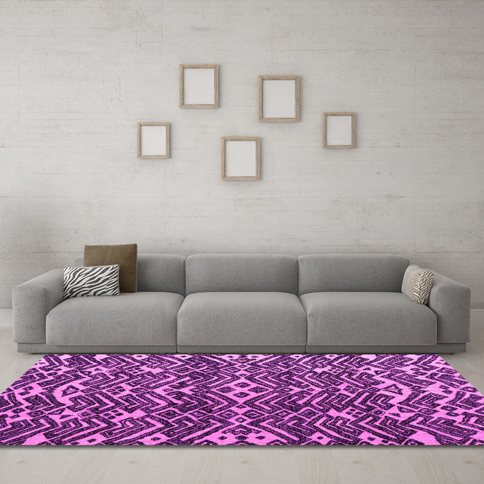 Machine Washable Abstract Pink Modern Rug in a Living Room, wshabs4620pnk