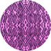 Round Machine Washable Abstract Pink Modern Rug, wshabs4620pnk