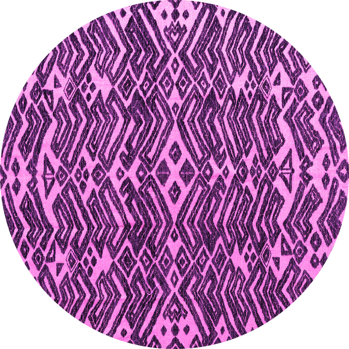 Round Abstract Pink Modern Rug, abs4620pnk