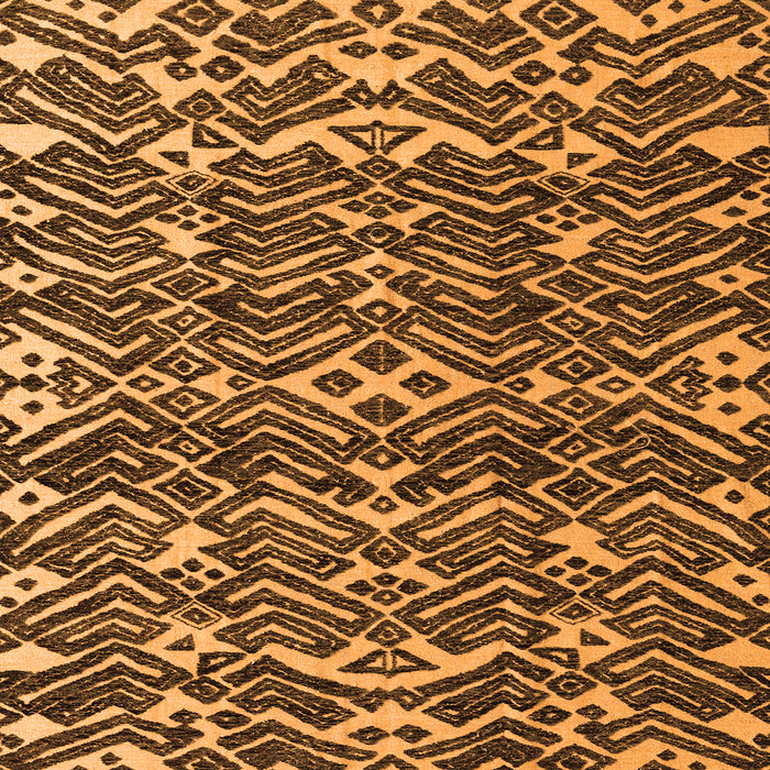 Square Machine Washable Abstract Orange Modern Area Rugs, wshabs4620org