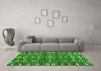 Machine Washable Abstract Green Modern Rug, wshabs4620grn