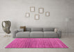 Machine Washable Abstract Pink Modern Rug in a Living Room, wshabs4621pnk