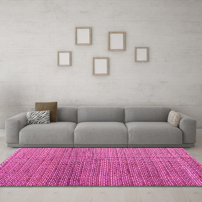 Machine Washable Abstract Pink Modern Rug in a Living Room, wshabs4621pnk