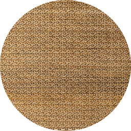 Round Machine Washable Abstract Yellow Orange Rug, wshabs4621