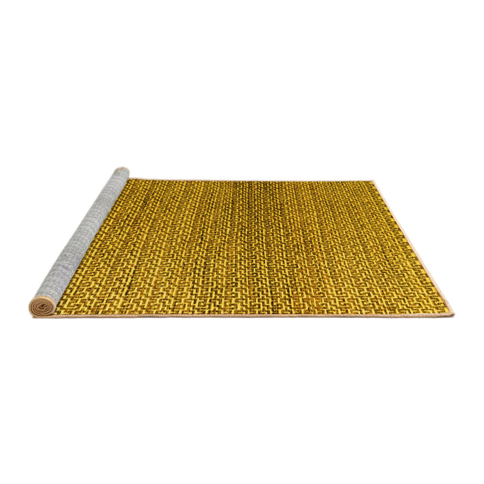 Sideview of Machine Washable Abstract Yellow Modern Rug, wshabs4621yw