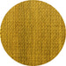 Round Abstract Yellow Modern Rug, abs4621yw