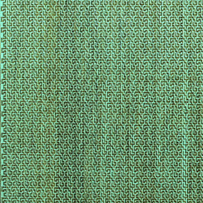 Square Abstract Turquoise Modern Rug, abs4621turq