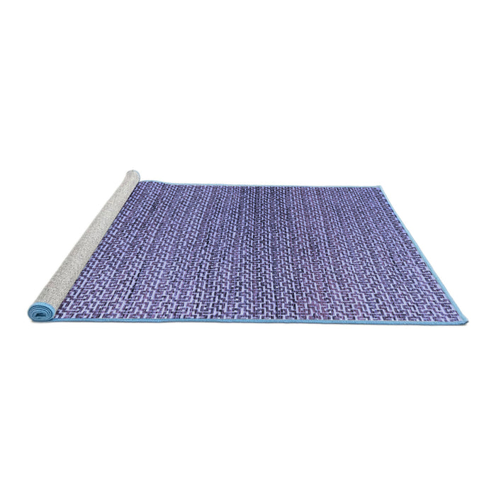 Sideview of Machine Washable Abstract Blue Modern Rug, wshabs4621blu