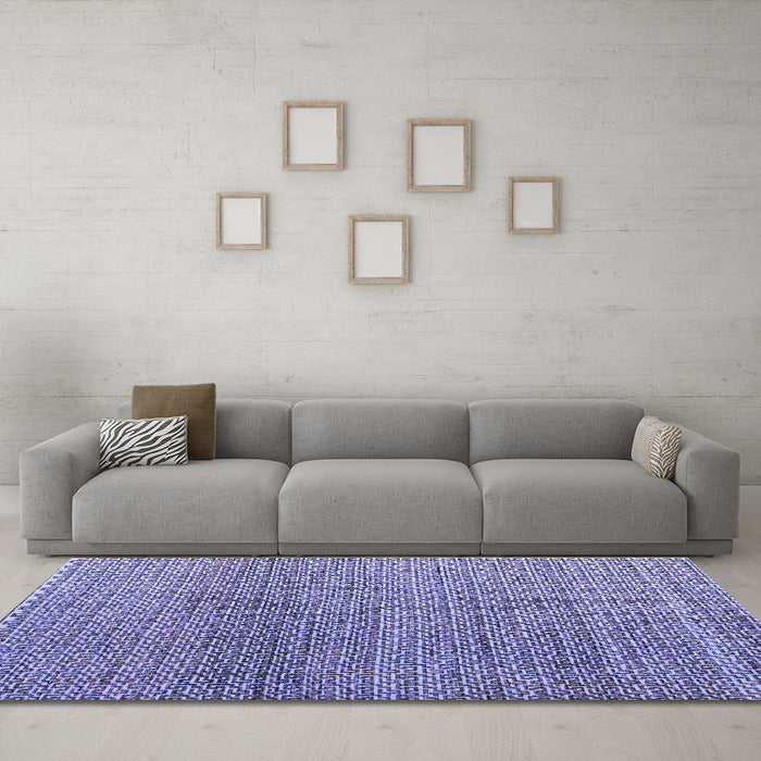 Machine Washable Abstract Blue Modern Rug in a Living Room, wshabs4621blu