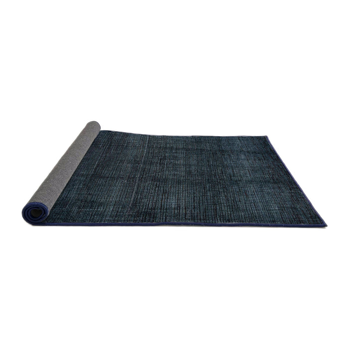 Sideview of Abstract Deep Teal Green Modern Rug, abs4622