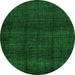 Round Abstract Green Modern Rug, abs4622grn