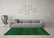 Machine Washable Abstract Green Modern Area Rugs in a Living Room,, wshabs4622grn