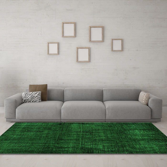 Machine Washable Abstract Green Modern Area Rugs in a Living Room,, wshabs4622grn