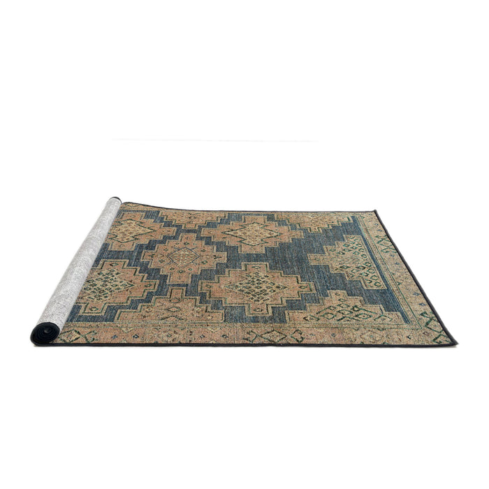 Sideview of Machine Washable Abstract Coffee Brown Rug, wshabs4623
