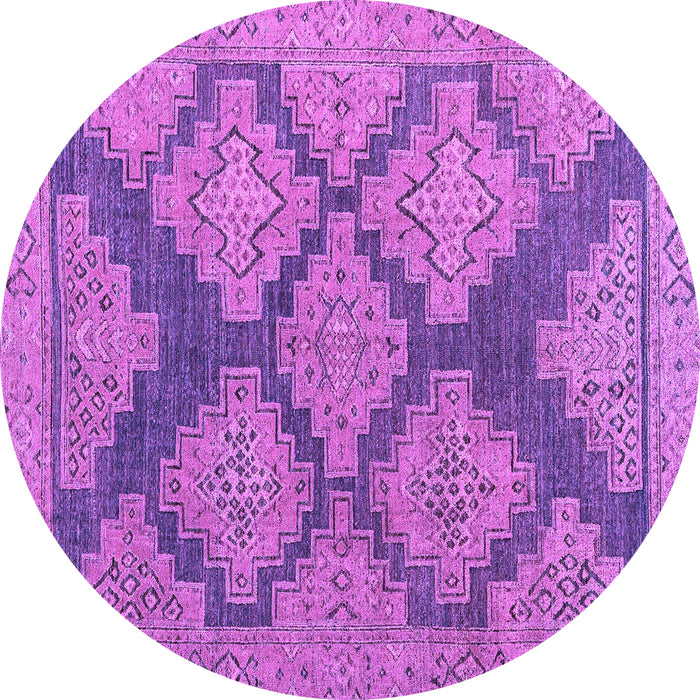 Round Abstract Purple Modern Rug, abs4623pur