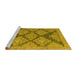 Sideview of Machine Washable Abstract Yellow Modern Rug, wshabs4623yw