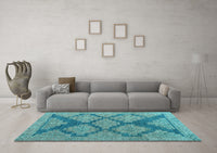 Machine Washable Abstract Light Blue Modern Rug, wshabs4623lblu