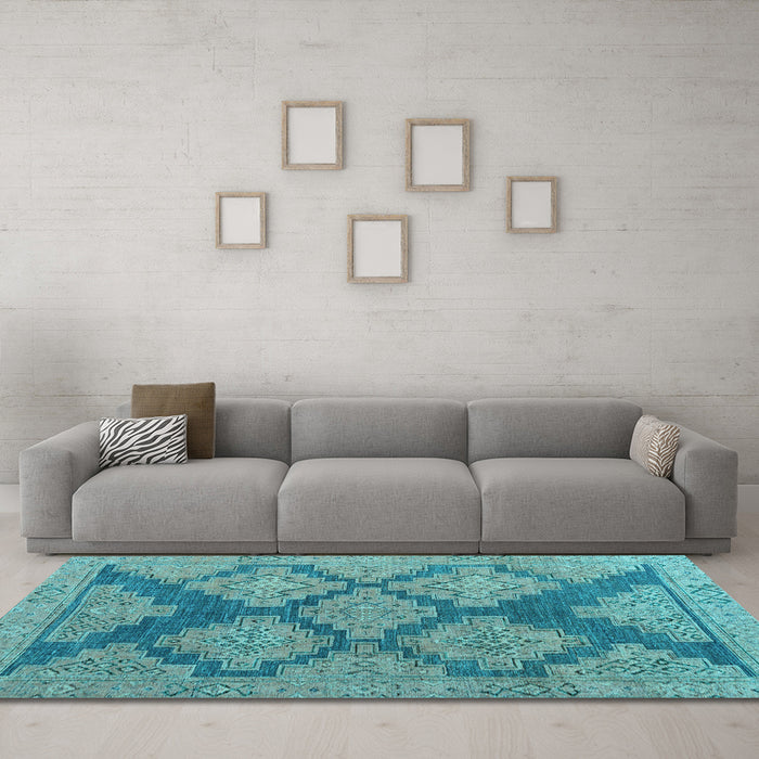 Machine Washable Abstract Light Blue Modern Rug in a Living Room, wshabs4623lblu