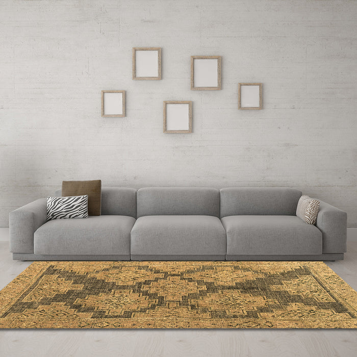 Machine Washable Abstract Brown Modern Rug in a Living Room,, wshabs4623brn