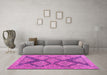 Machine Washable Abstract Pink Modern Rug in a Living Room, wshabs4623pnk