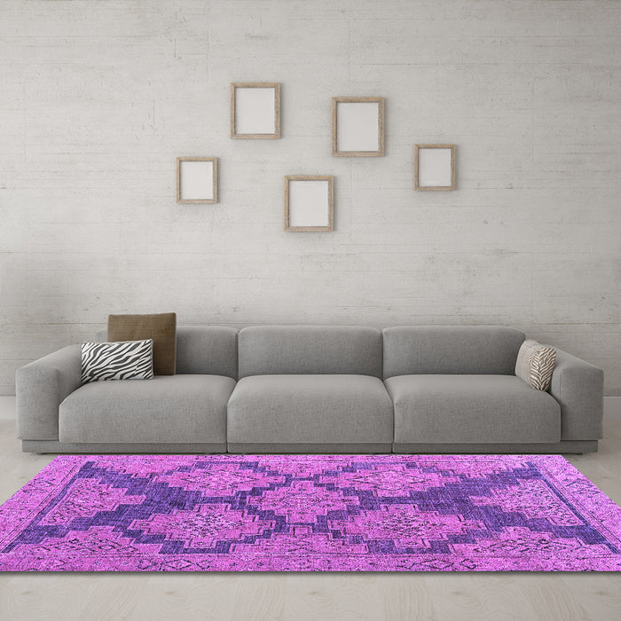 Machine Washable Abstract Purple Modern Area Rugs in a Living Room, wshabs4623pur