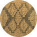 Round Machine Washable Abstract Brown Modern Rug, wshabs4623brn