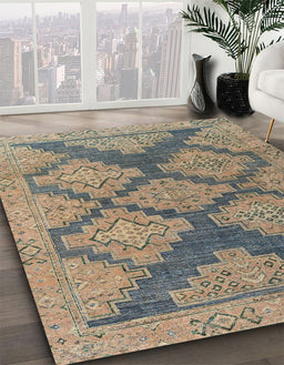 Machine Washable Abstract Coffee Brown Rug in a Family Room, wshabs4623