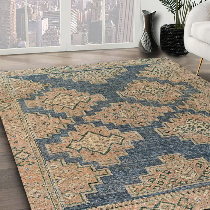 Machine Washable Abstract Coffee Brown Rug in a Family Room, wshabs4623
