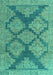 Machine Washable Abstract Turquoise Modern Area Rugs, wshabs4623turq