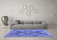 Machine Washable Abstract Blue Modern Rug, wshabs4623blu