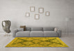 Machine Washable Abstract Yellow Modern Rug in a Living Room, wshabs4623yw