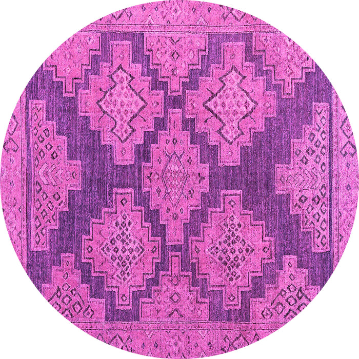Round Machine Washable Abstract Pink Modern Rug, wshabs4623pnk