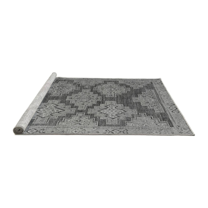 Sideview of Machine Washable Abstract Gray Modern Rug, wshabs4623gry