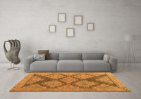 Machine Washable Abstract Orange Modern Rug, wshabs4623org