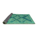 Sideview of Abstract Turquoise Modern Rug, abs4623turq