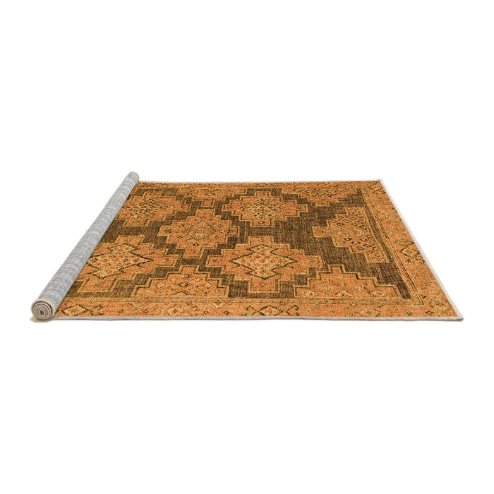 Sideview of Machine Washable Abstract Orange Modern Area Rugs, wshabs4623org