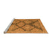 Sideview of Machine Washable Abstract Orange Modern Area Rugs, wshabs4623org