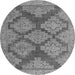 Round Machine Washable Abstract Gray Modern Rug, wshabs4623gry